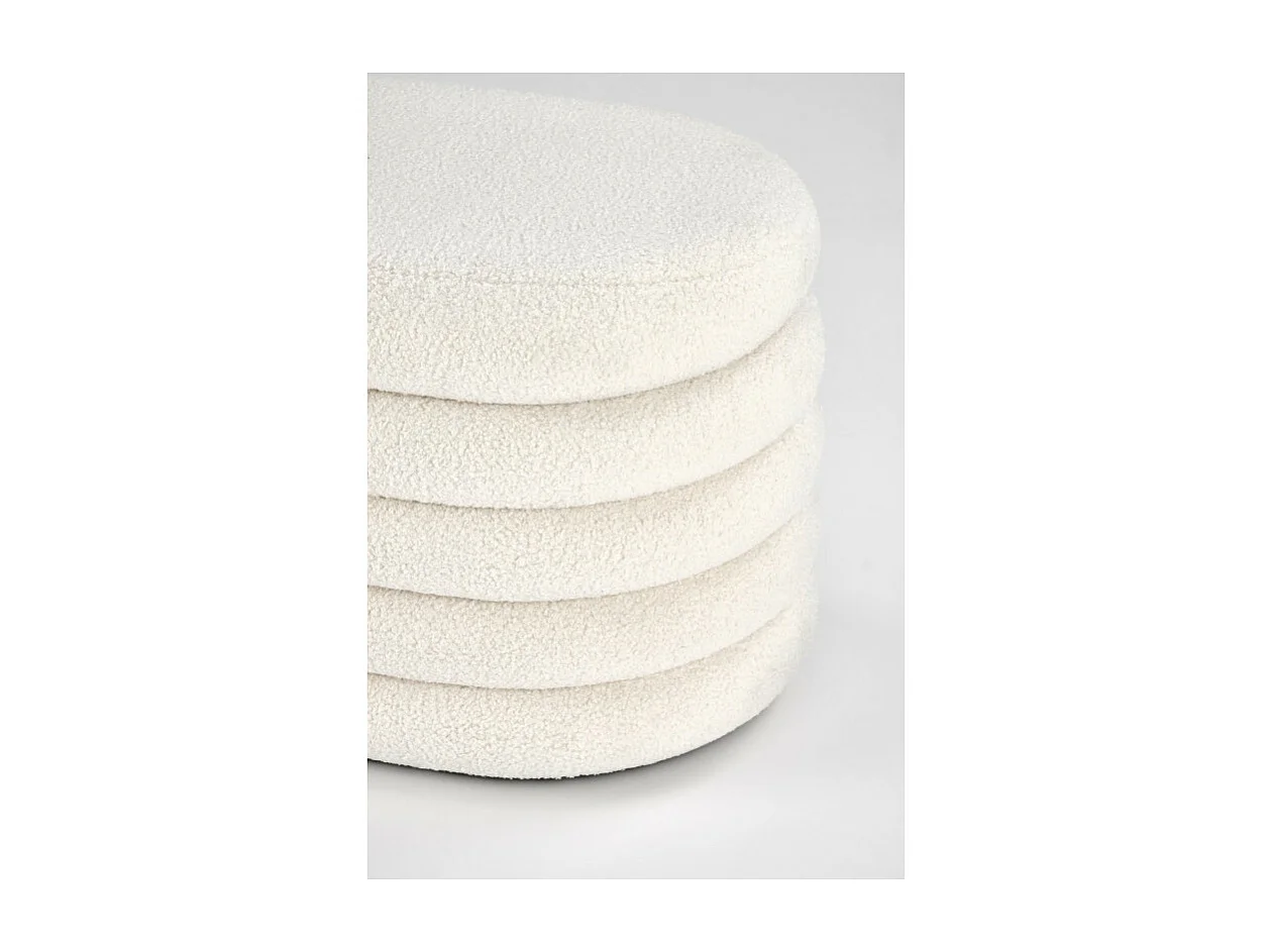 Banc couleur crème en tissu bouclé avec coffre de rangement Nikola