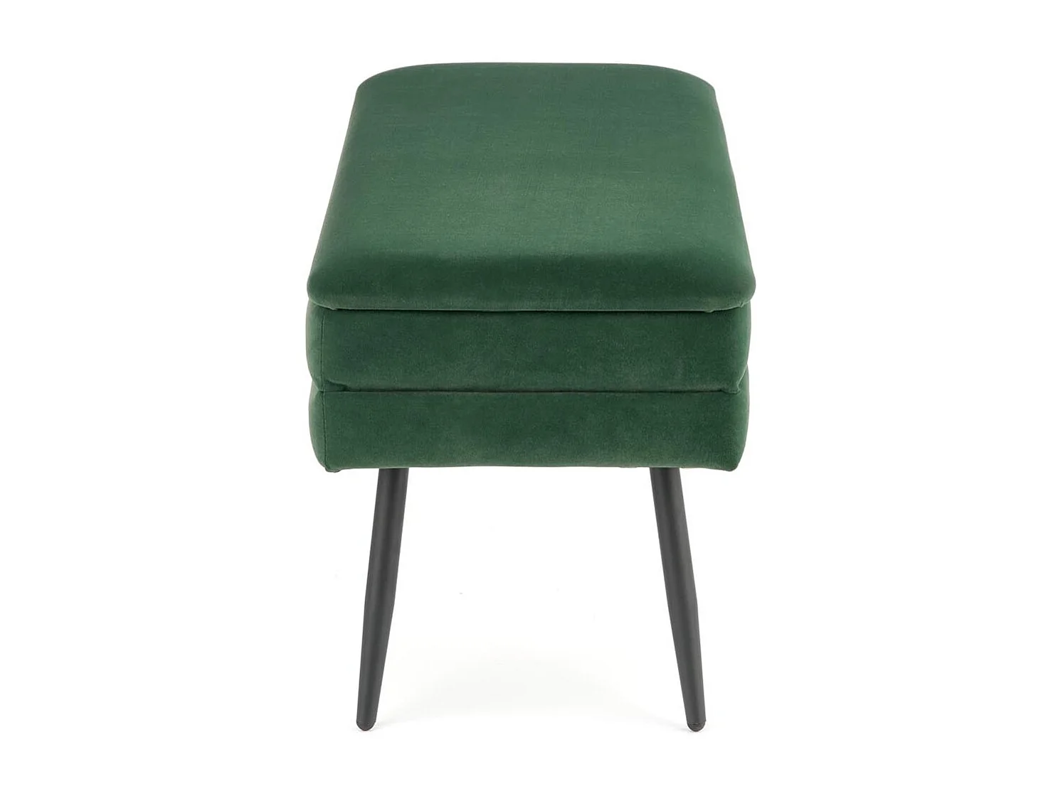 Banc en velours vert foncé avec pieds en métal noir PATTY