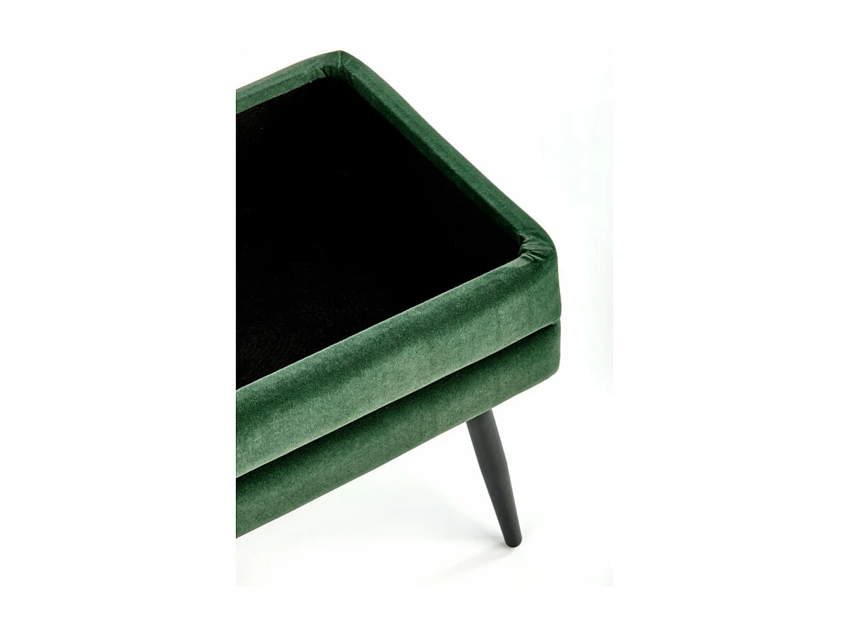 Panca in velluto verde scuro con gambe in metallo nero PATTY