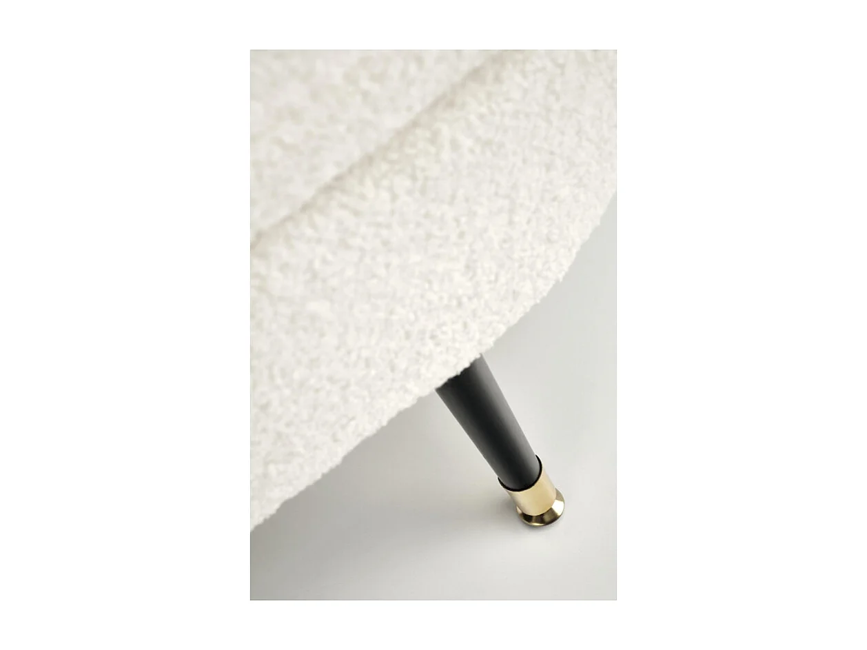 Panca in tessuto riccio crema Alexandra con gambe in metallo