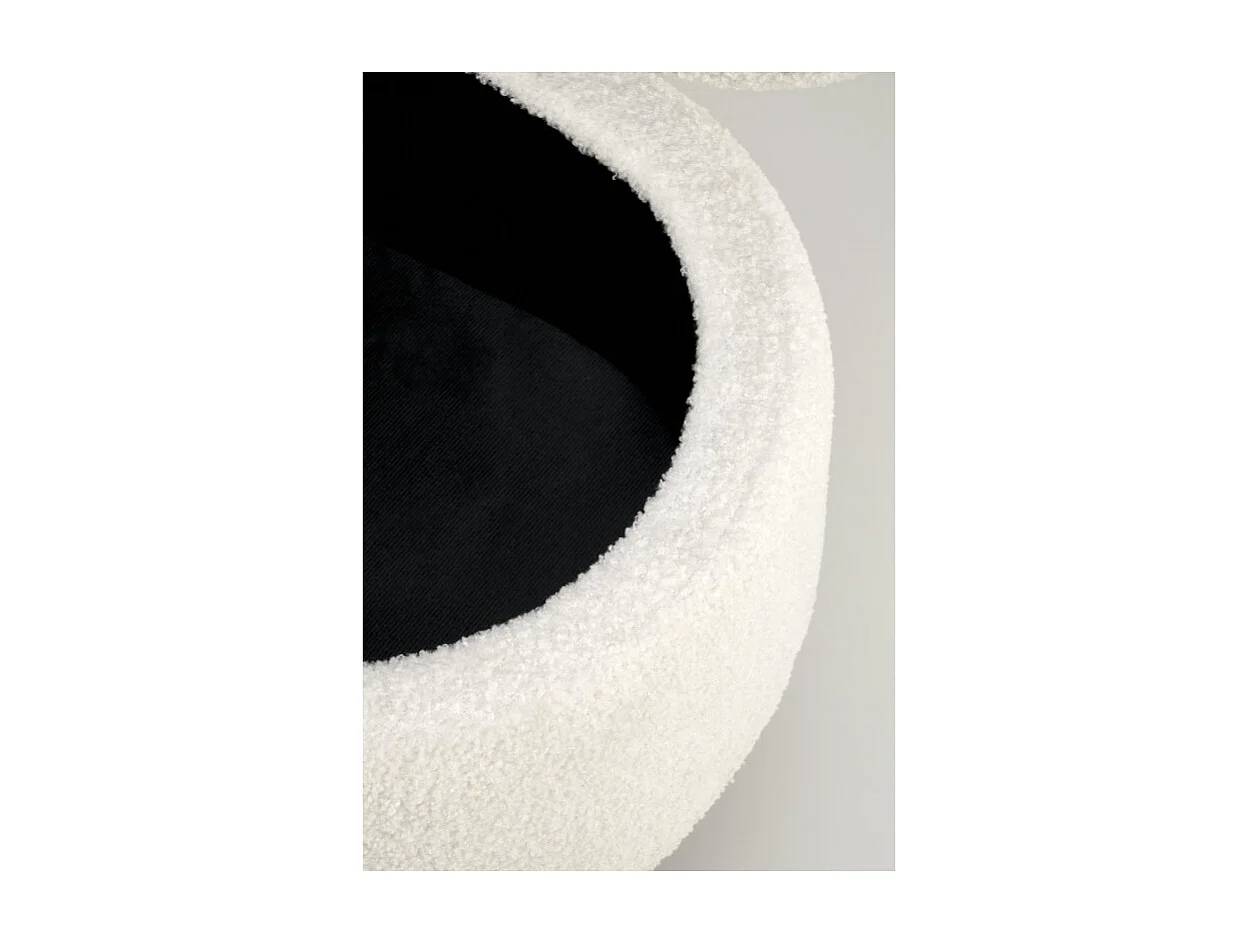 Panca in tessuto riccio crema Alexandra con gambe in metallo