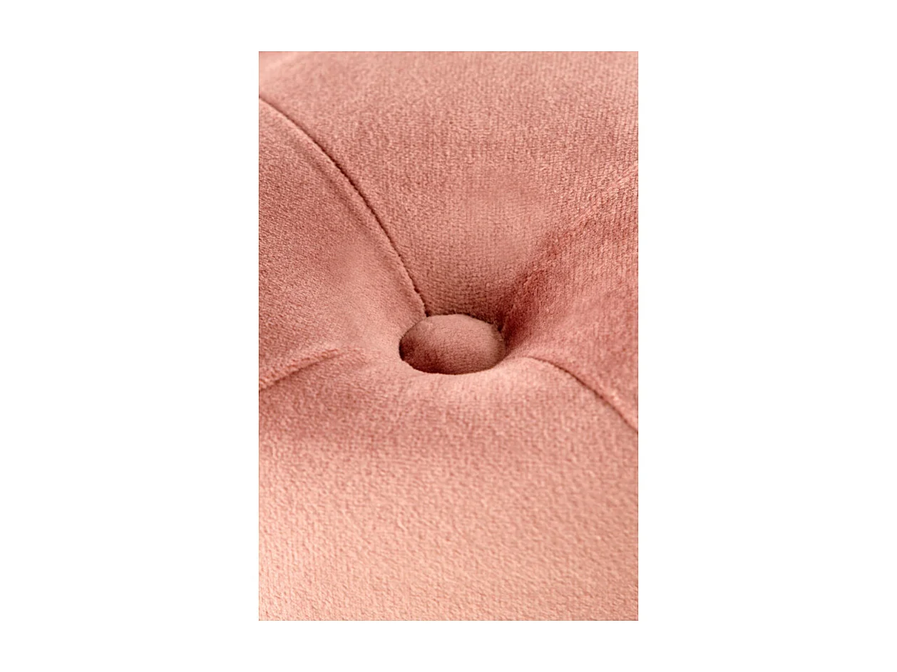 Panca imbottita in velluto rosa con gambe in metallo dorato PAOLA