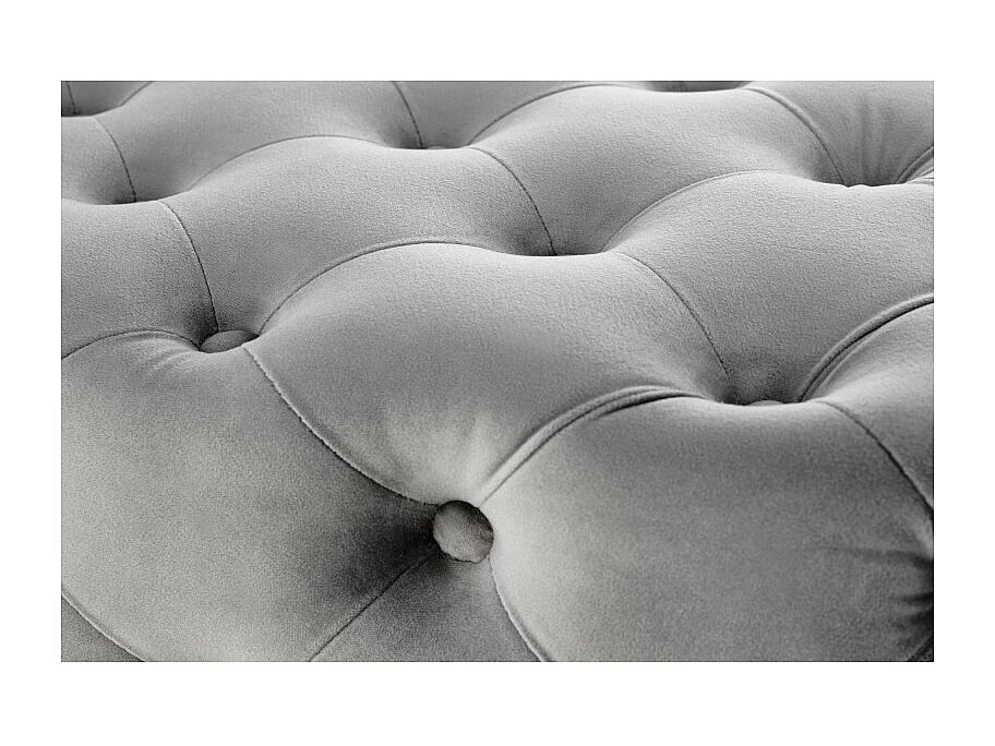 Panca imbottita in velluto grigio con gambe in metallo dorato PAOLA