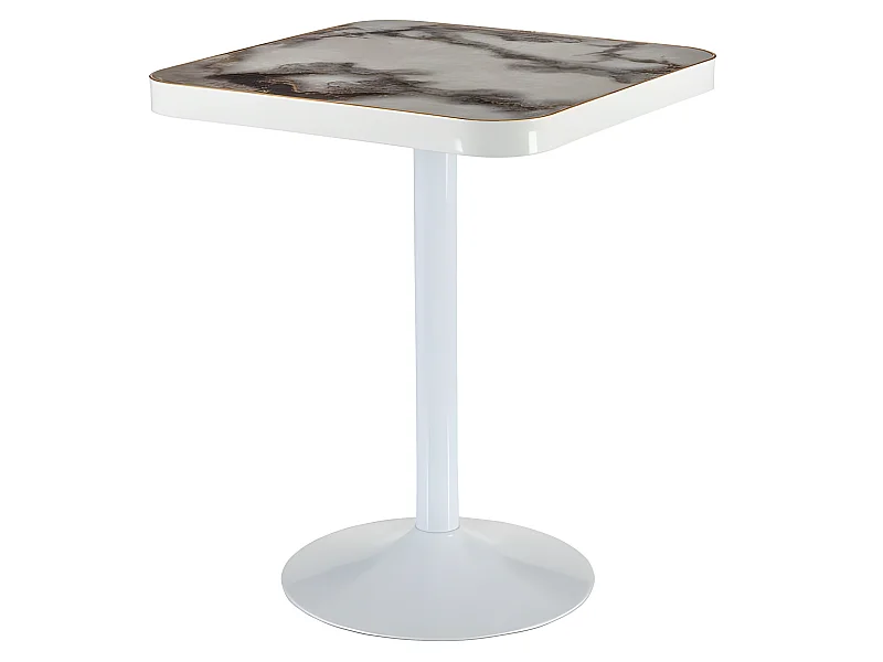Tavolo bistrot effetto marmo grigio e oro 60x60cm Timour