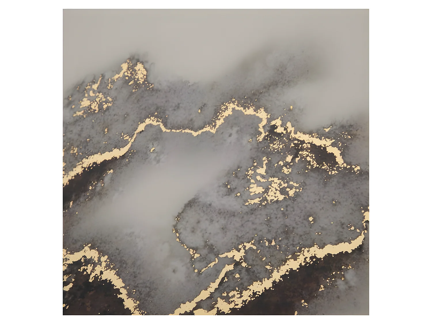 Mesa bistro efecto mármol gris y dorado 60x60cm Timour