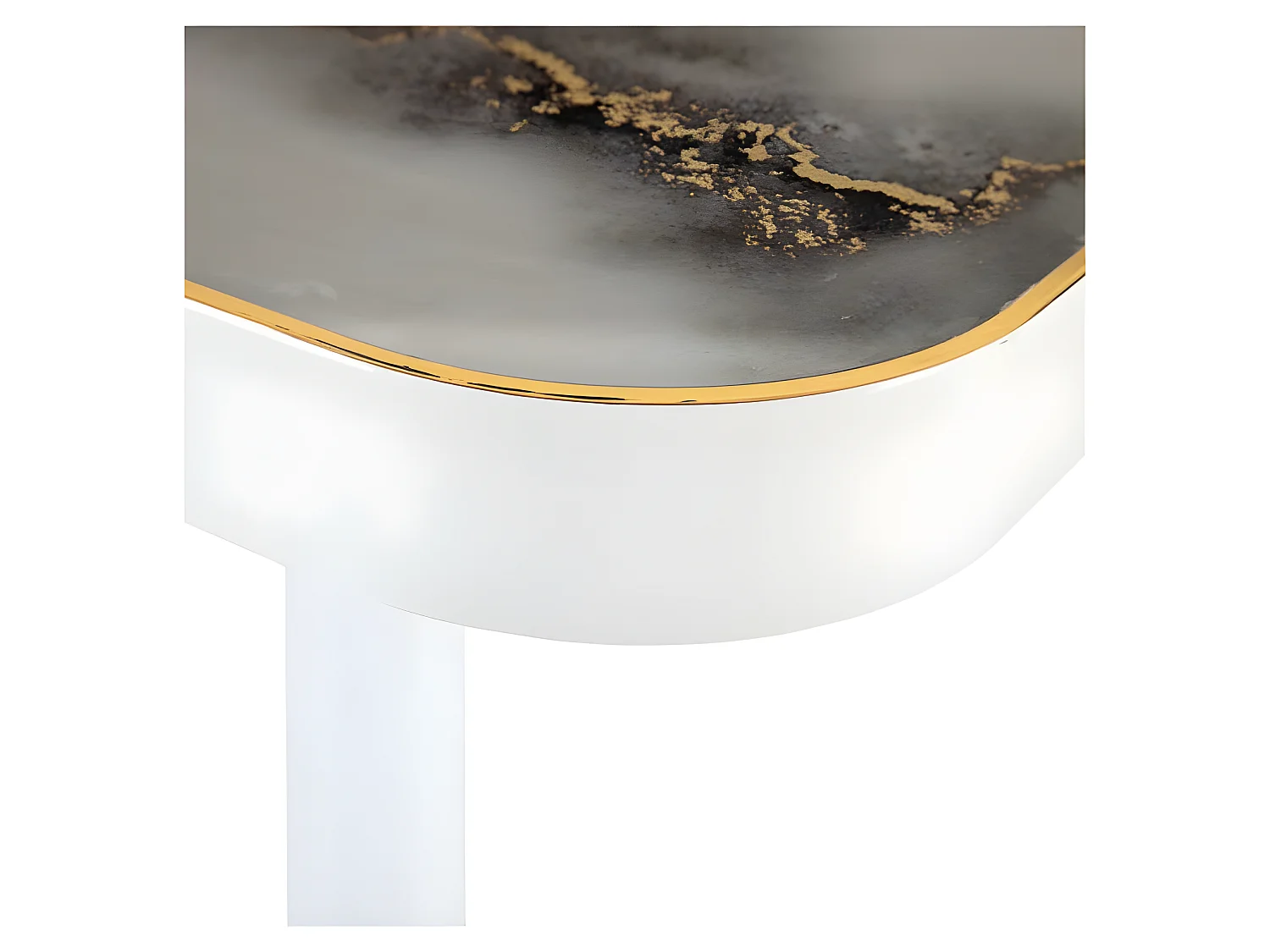 Table bistrot effet marbre gris et or 60x60cm Timour