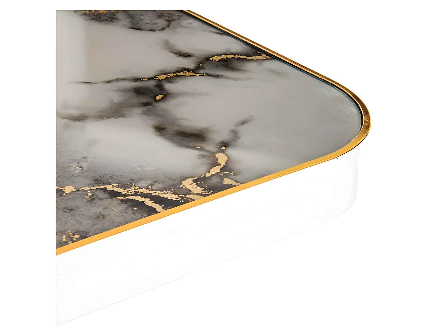 Table bistrot effet marbre gris et or 60x60cm Timour