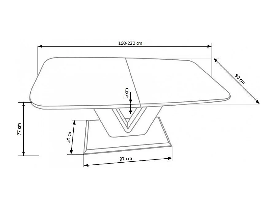 Tavolo da pranzo allungabile a V laccato bianco Clari
