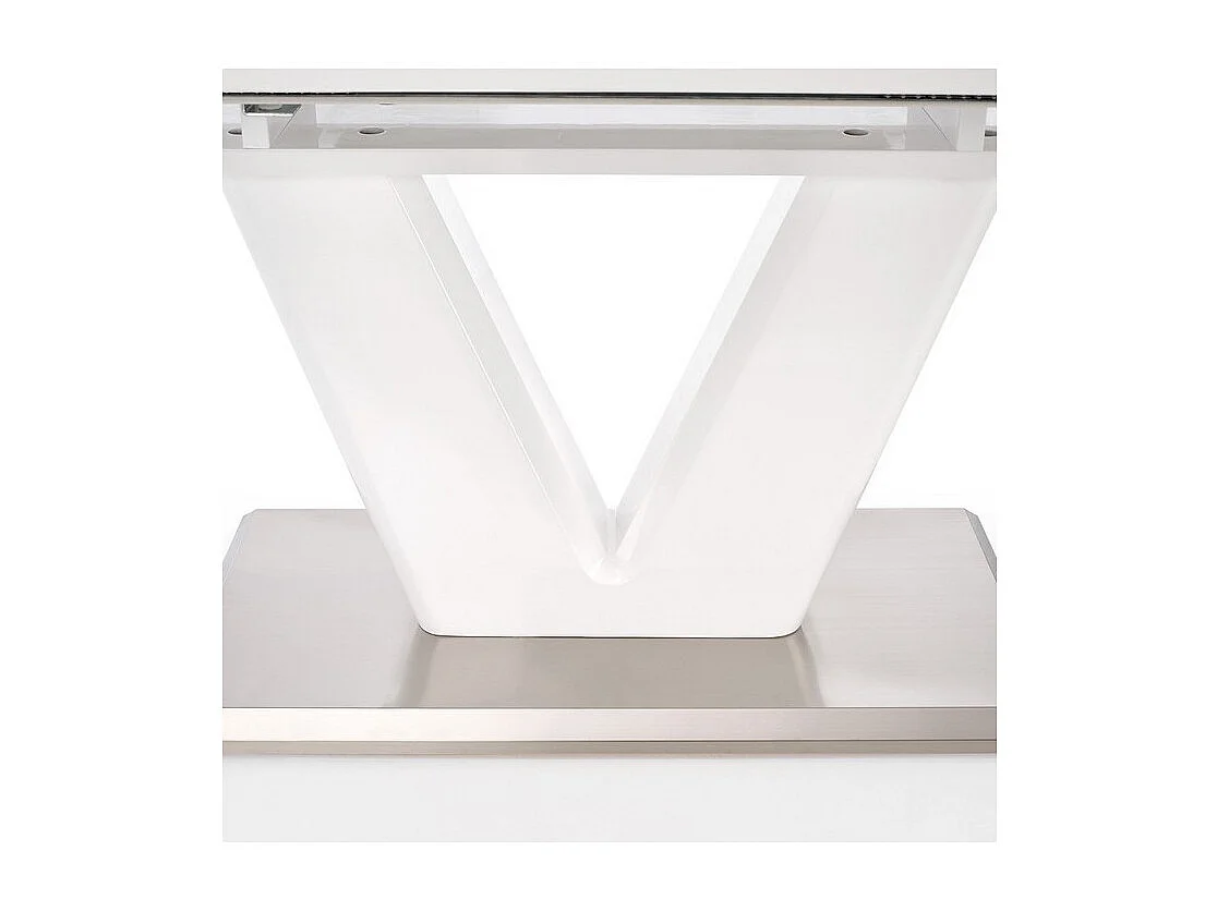 Tavolo da pranzo allungabile a V laccato bianco Clari