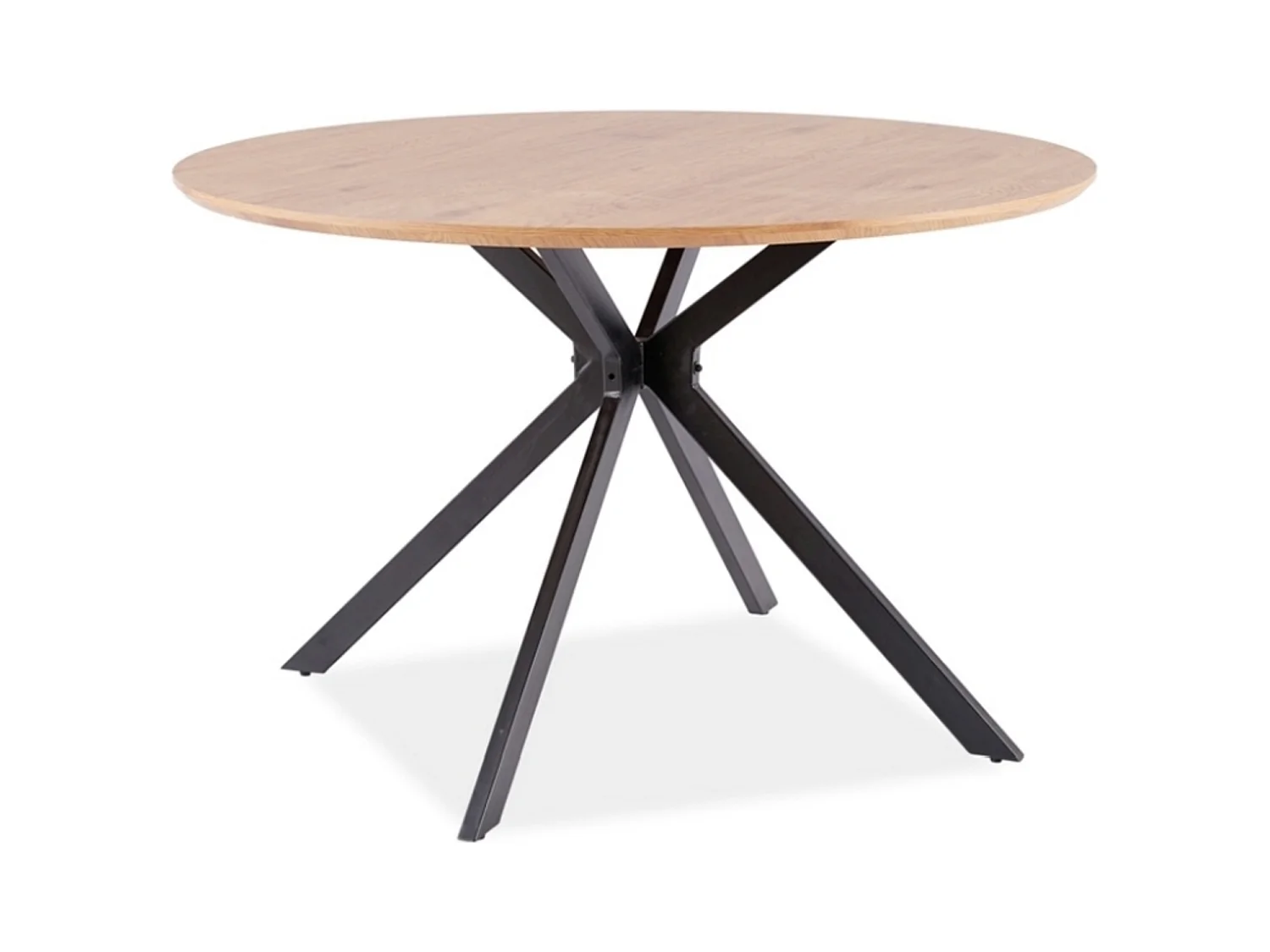 Table ronde couleur chêne et métal noir 120cm Tezor