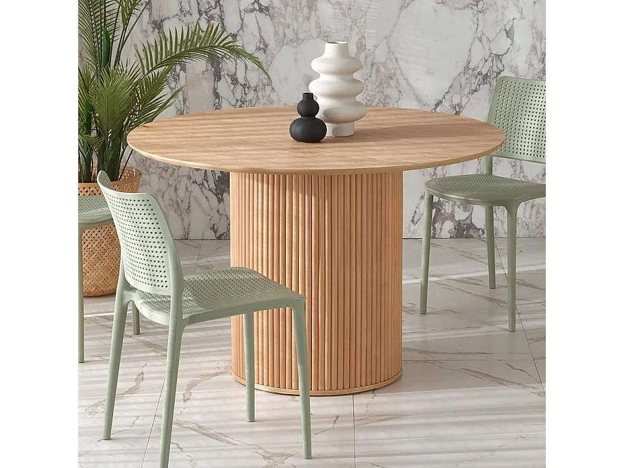 Tavolo da pranzo rotondo di design in legno Talis 120 cm