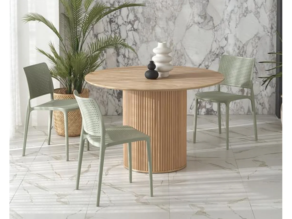 Tavolo da pranzo rotondo di design in legno Talis 120 cm