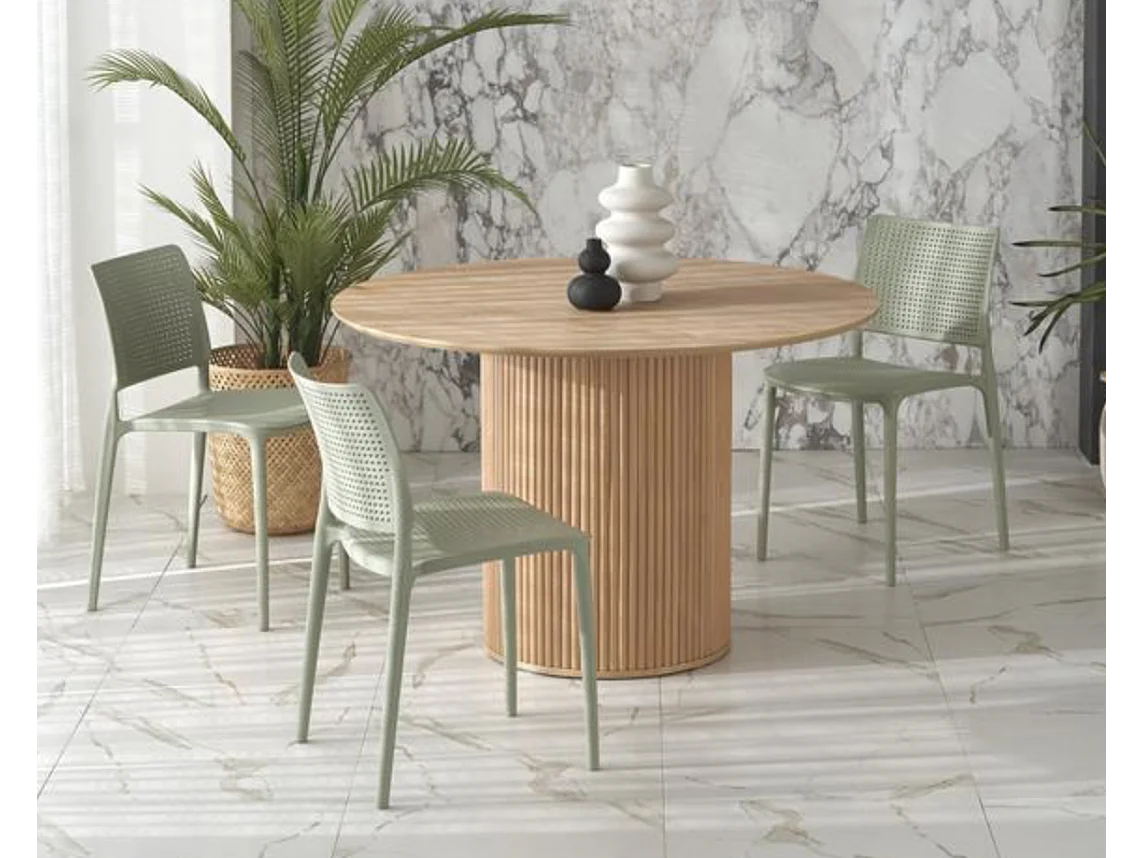 Table à manger design ronde bois 120cm Talis