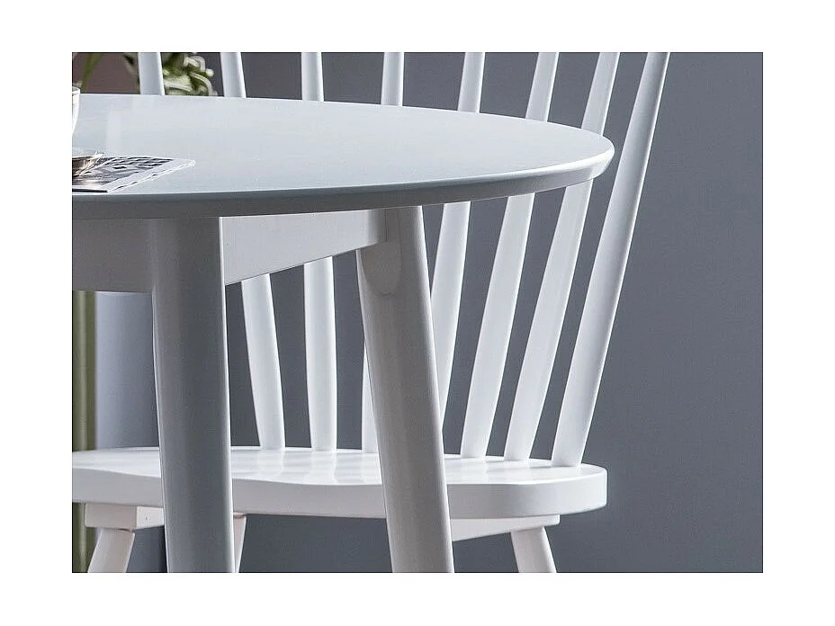 Mesa de comedor redonda blanca 90cm Tello