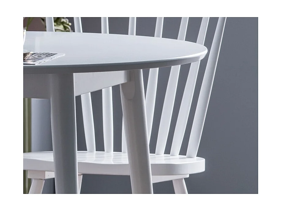 Mesa de comedor redonda blanca 90cm Tello