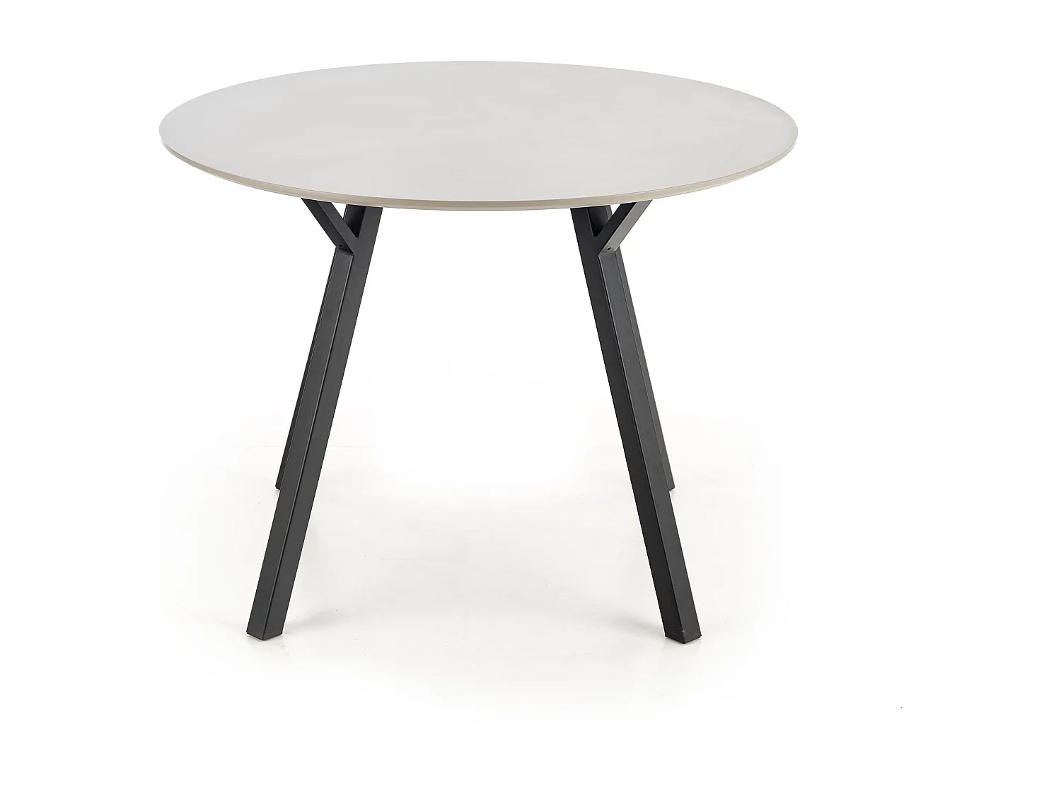 Tavolo da pranzo rotondo con piano grigio da 100 cm e gambe in metallo nero CHARLOTTE