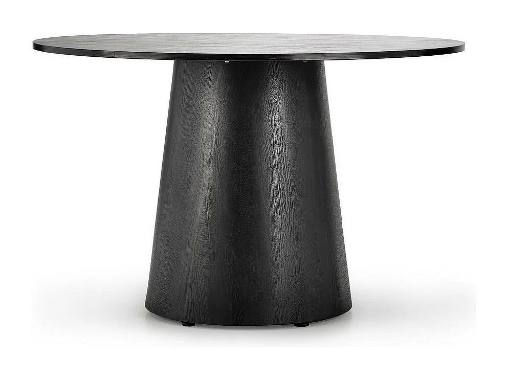 Table à manger design ronde noire 120cm Laury