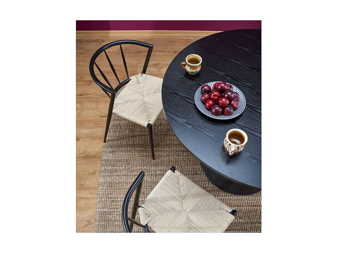 Tavolo da pranzo rotondo nero di design Laury 120 cm