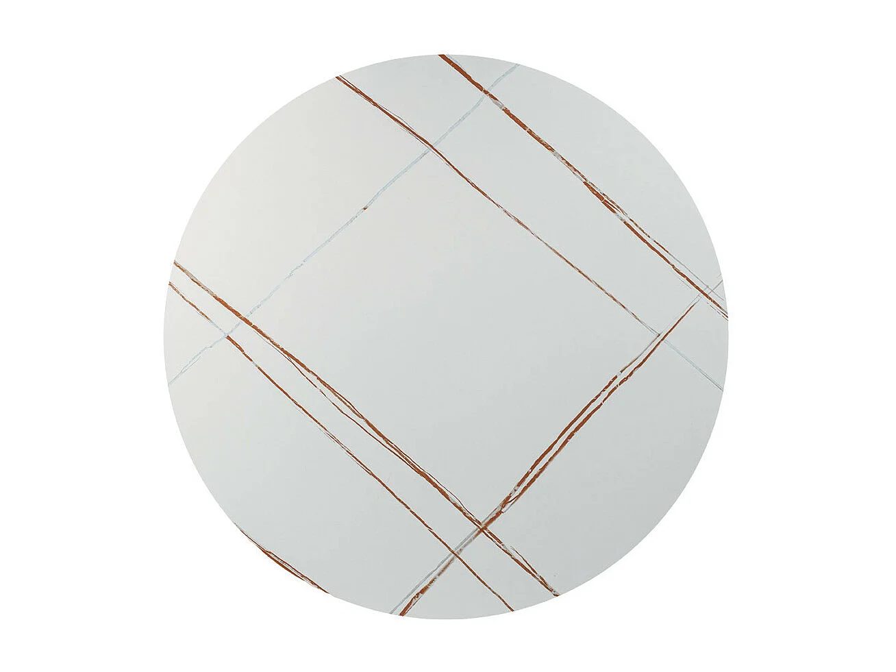 Table à manger ronde 80cm céramique aspect marbre blanc Sasha