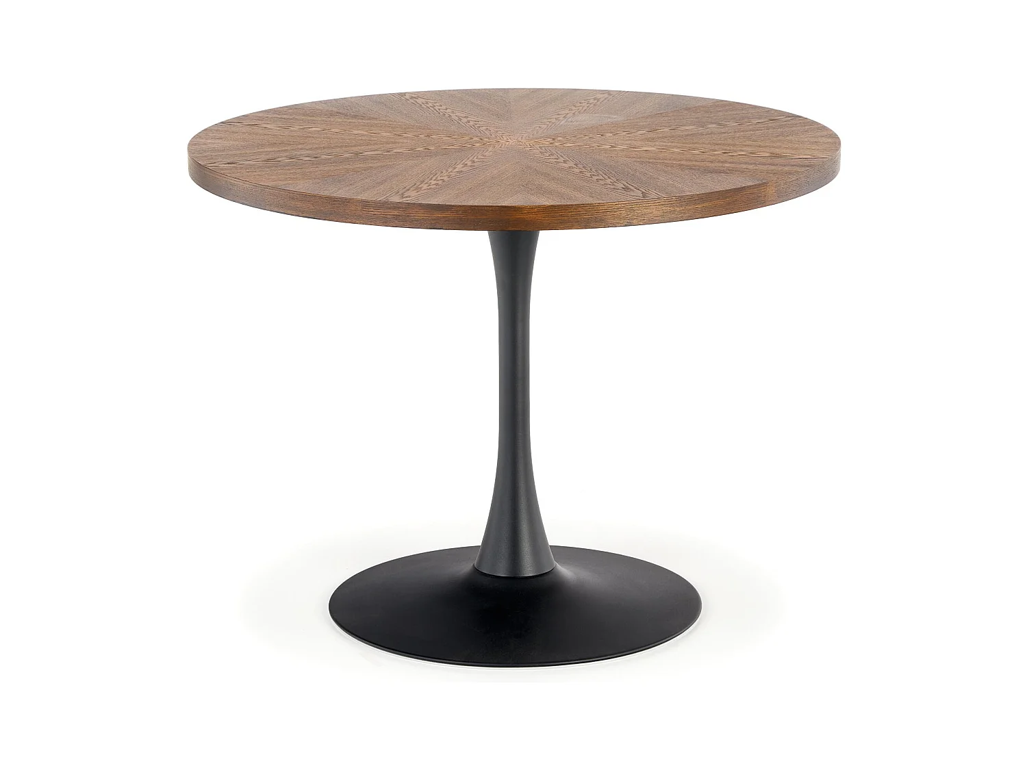 Table ronde 100cm noir et bois Melo