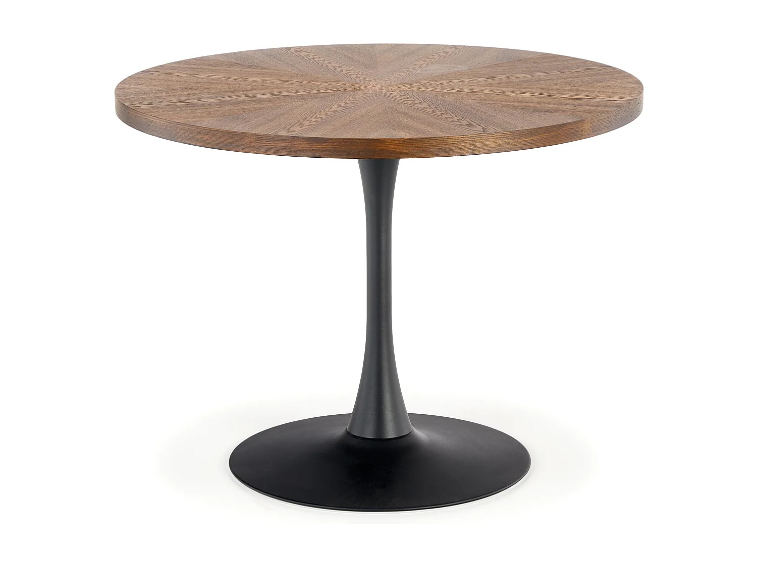 Table ronde 100cm noir et bois Melo