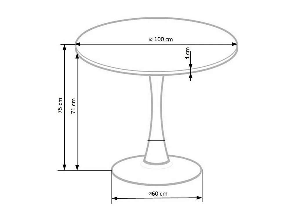 Table ronde 100cm noir et bois Melo