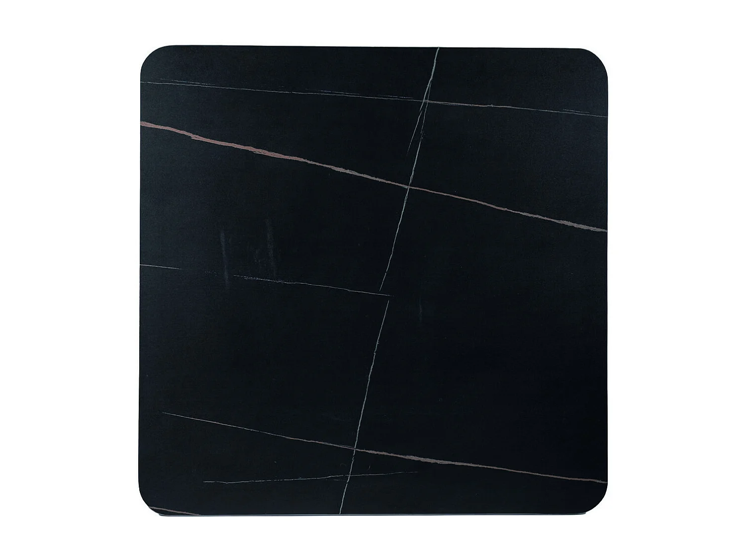 Tavolo da pranzo nero da 80 cm con piano in ceramica e base in metallo Sasha II