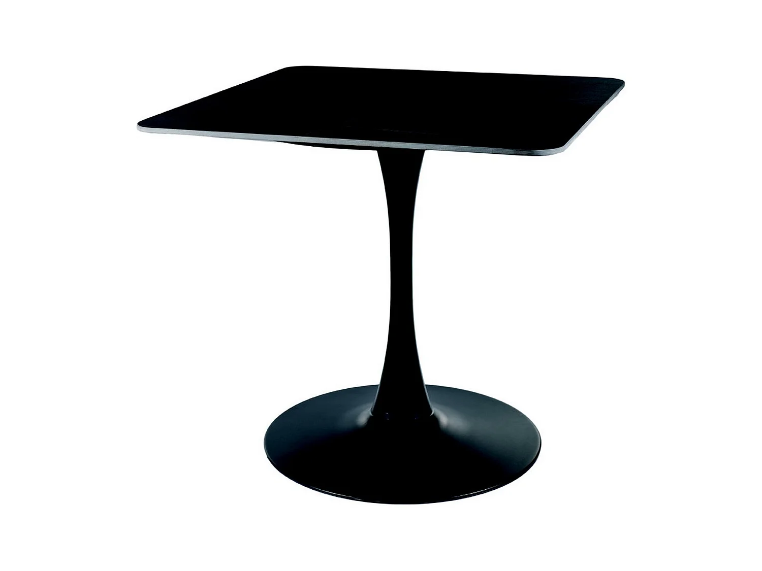 Tavolo da pranzo nero da 80 cm con piano in ceramica e base in metallo Sasha II