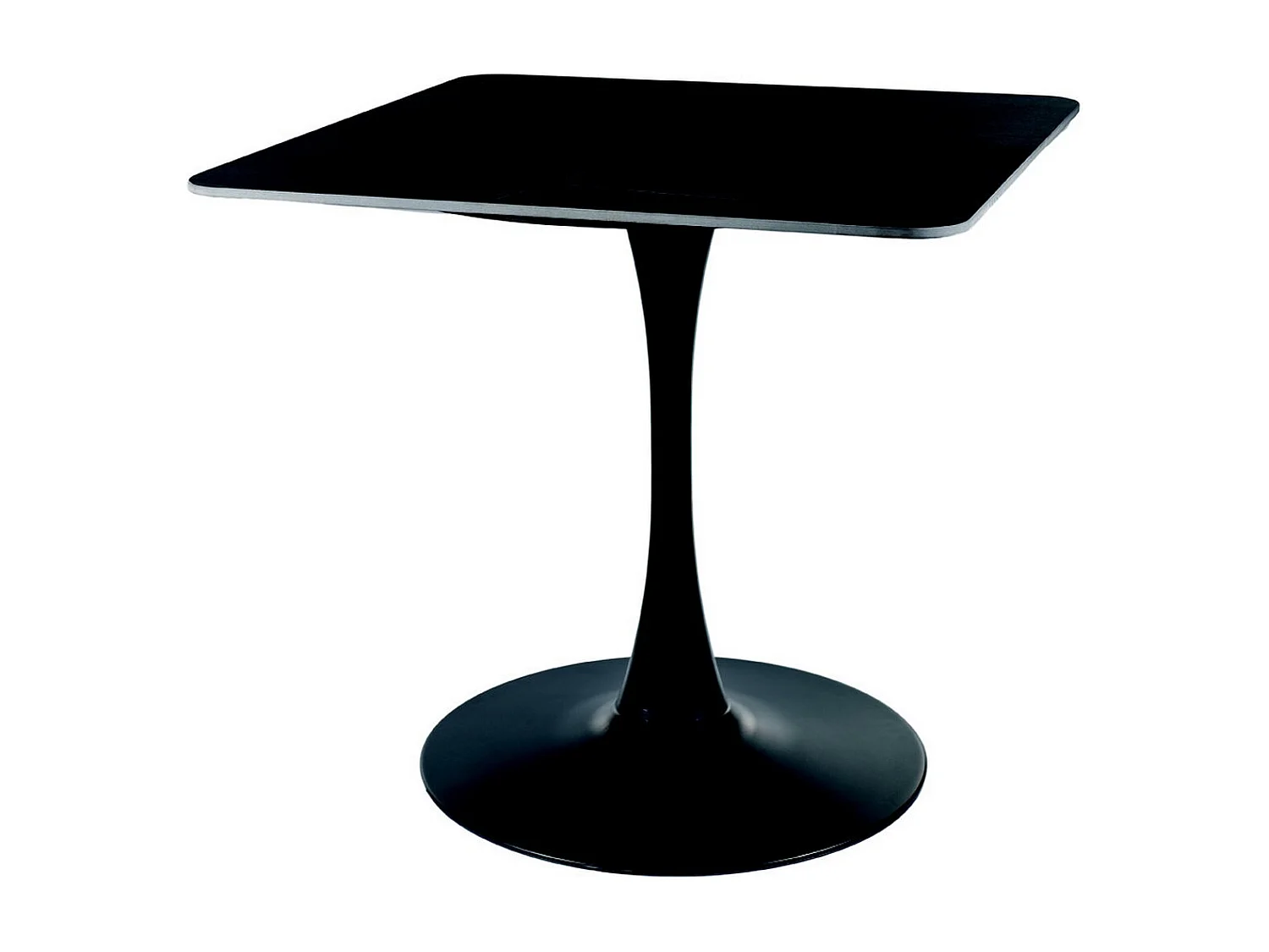 Mesa de comedor negra de 80 cm con tapa de cerámica y base de metal Sasha II