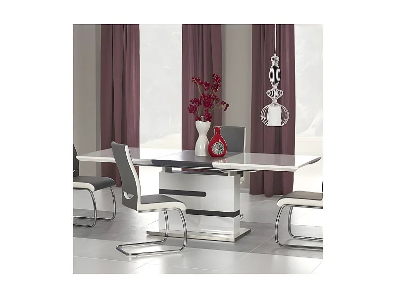 Mesa de comedor de diseño blanca y gris Ragnar