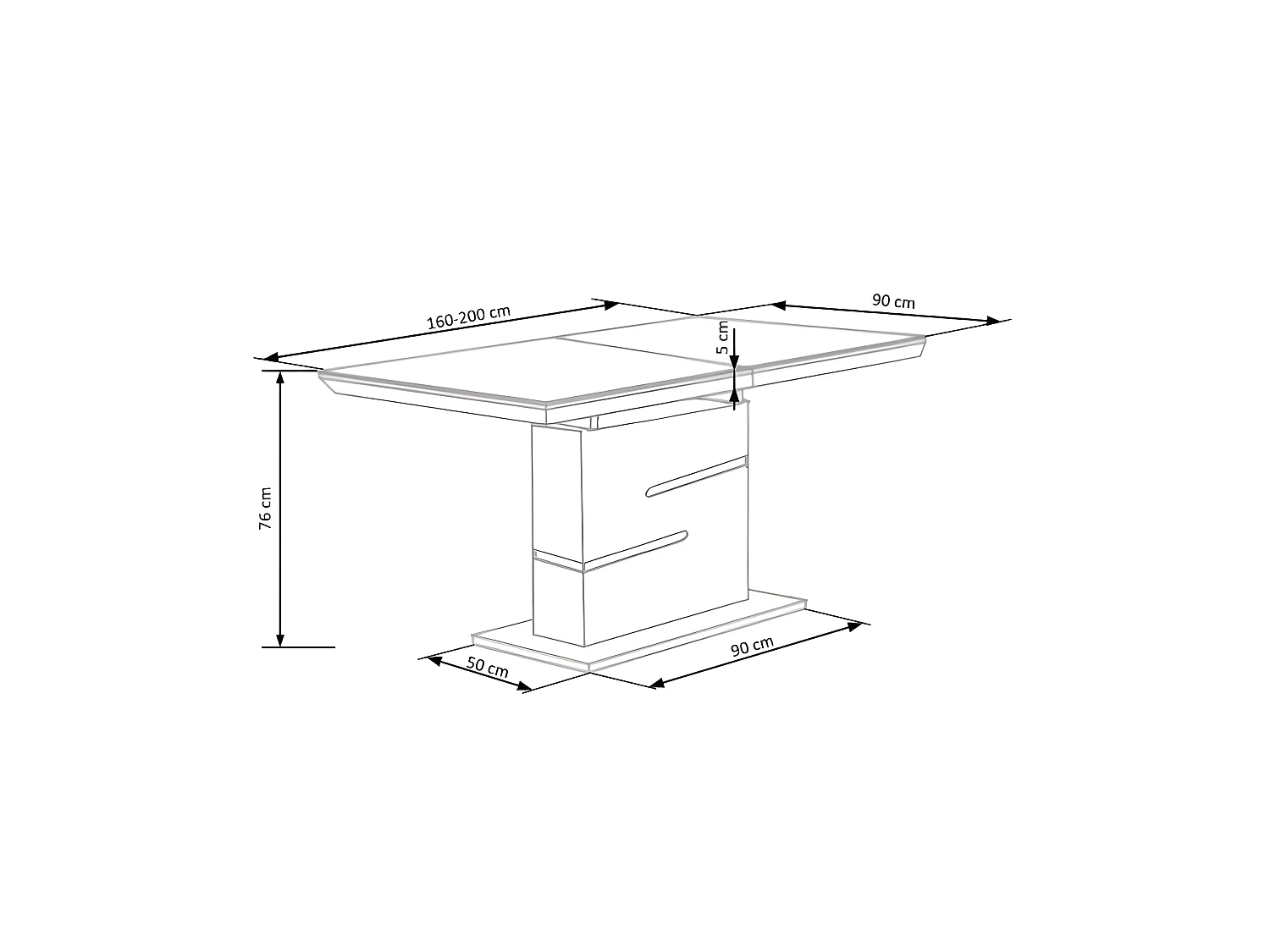 Tavolo da pranzo di design bianco e grigio Ragnar