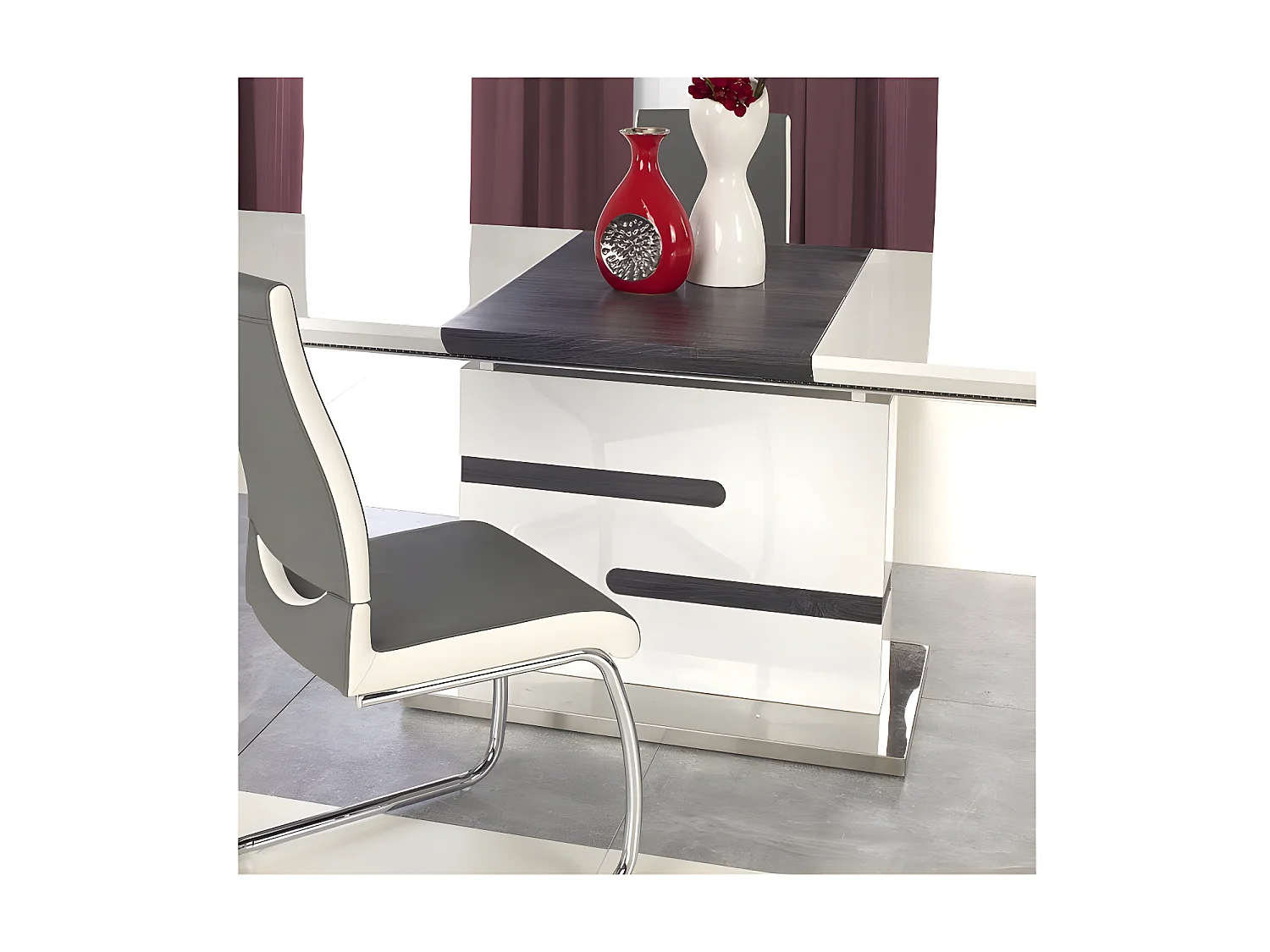 Table à manger blanche et grise design Ragnar