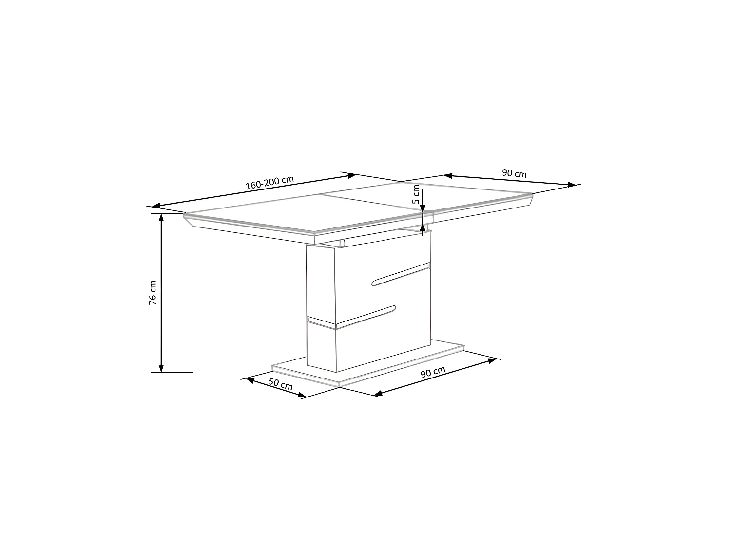 Tavolo da pranzo di design bianco e grigio Ragnar