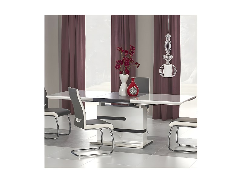 Table à manger blanche et grise design Ragnar