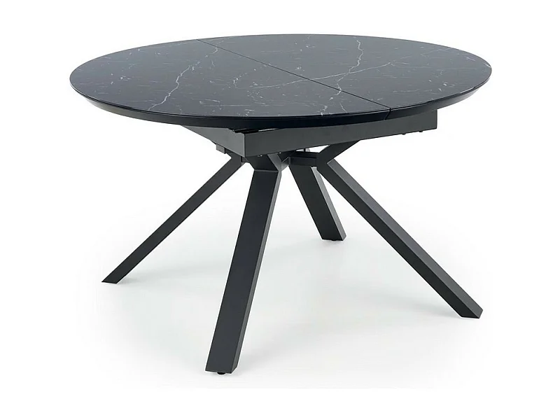 Tavolo da pranzo rotondo allungabile in marmo nero GALATEE