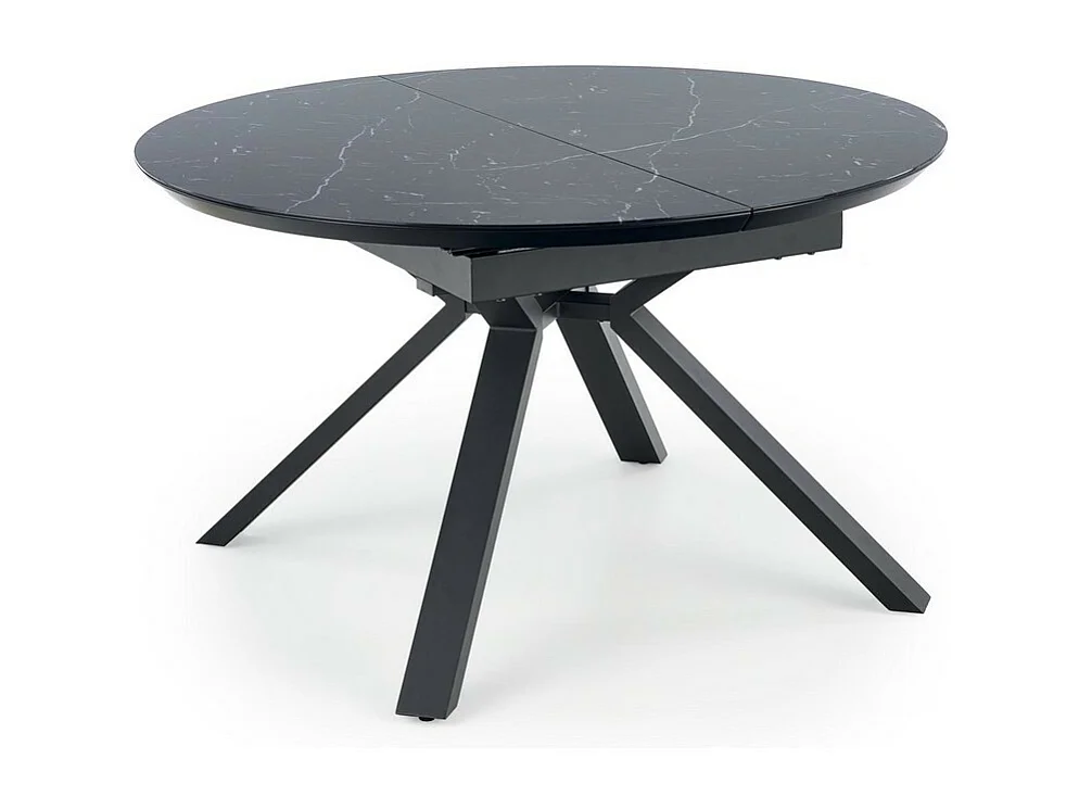 Tavolo da pranzo rotondo allungabile in marmo nero GALATEE