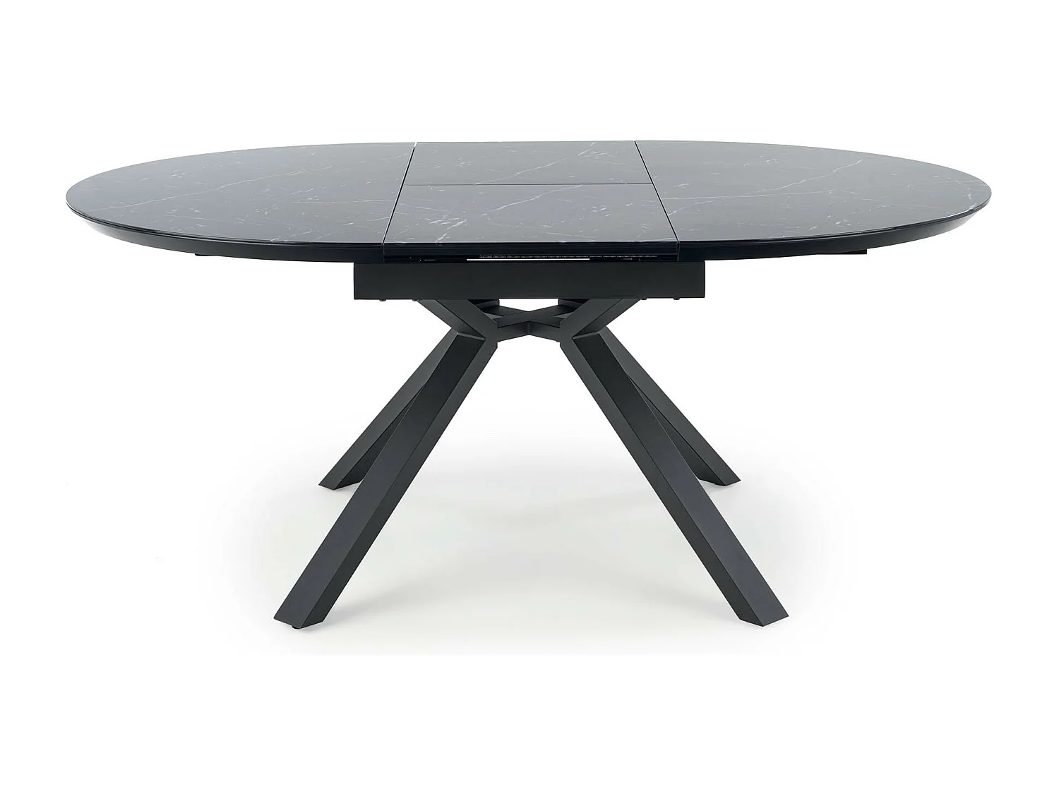 Tavolo da pranzo rotondo allungabile in marmo nero GALATEE