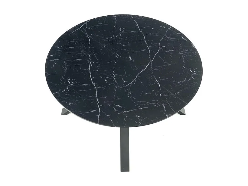 Tavolo da pranzo rotondo allungabile in marmo nero GALATEE