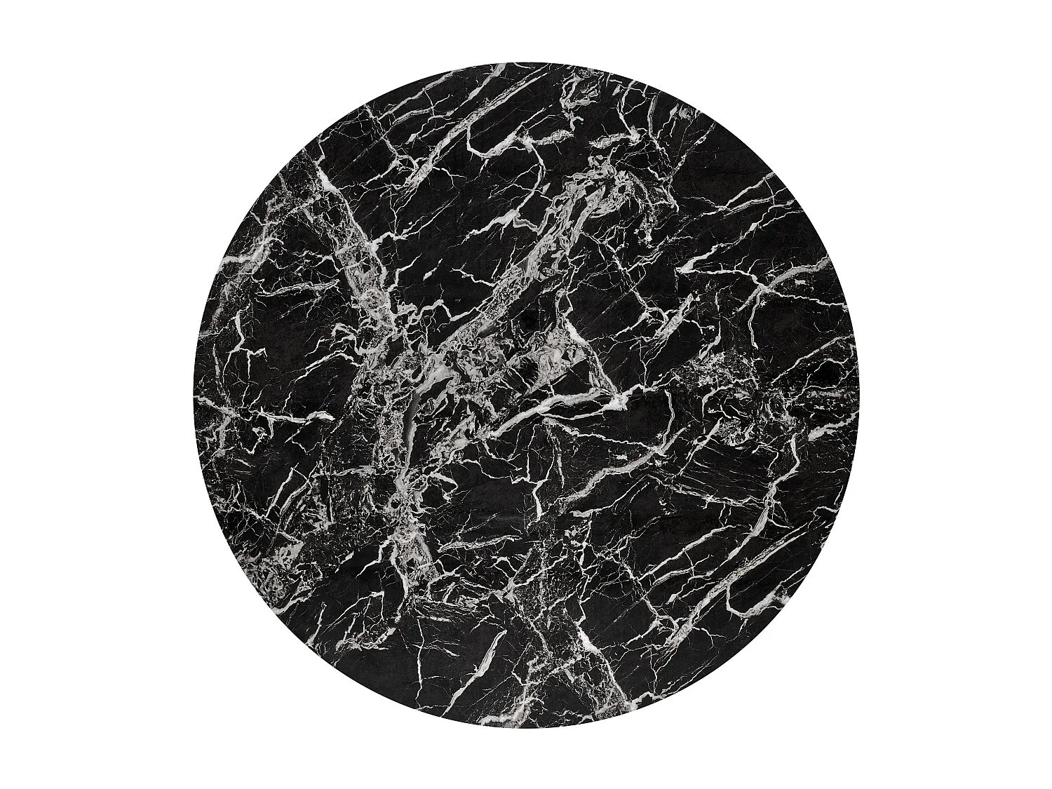 Table 100cm avec plateau aspect marbre noir et pied doré Mezzo