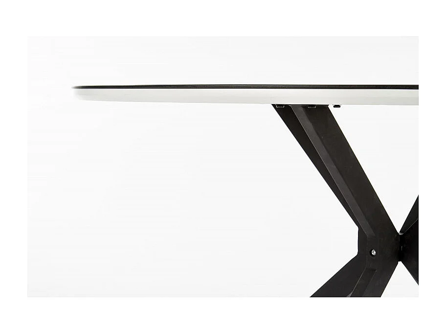 Mesa redonda 120cm en lacado negro con borde blanco Brillante