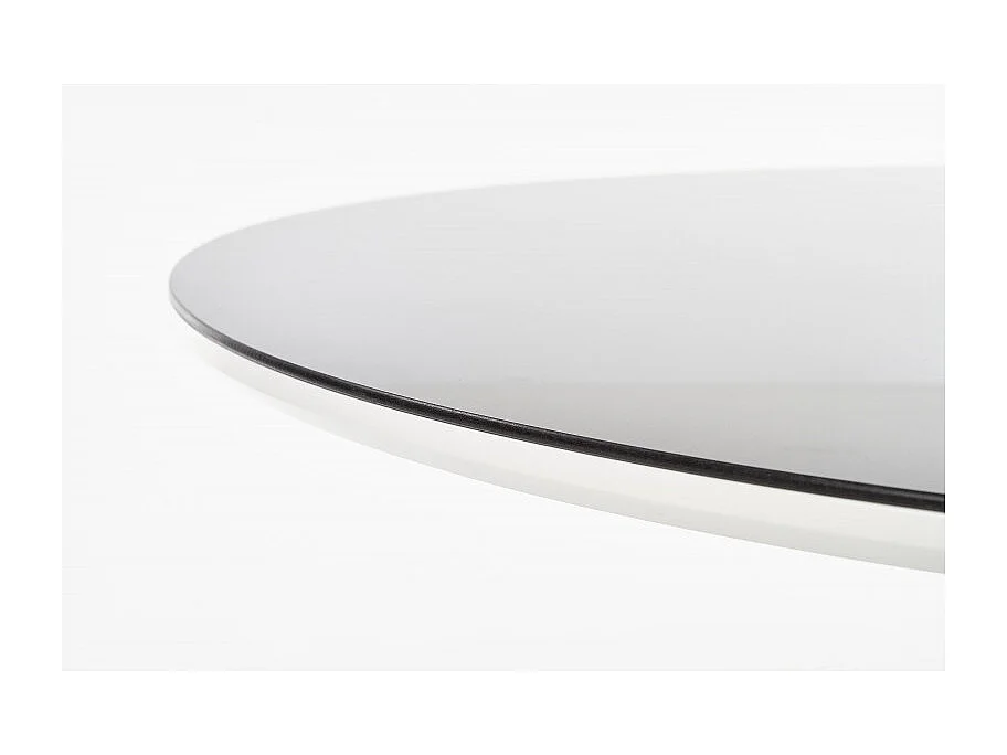 Mesa redonda 120cm en lacado negro con borde blanco Brillante