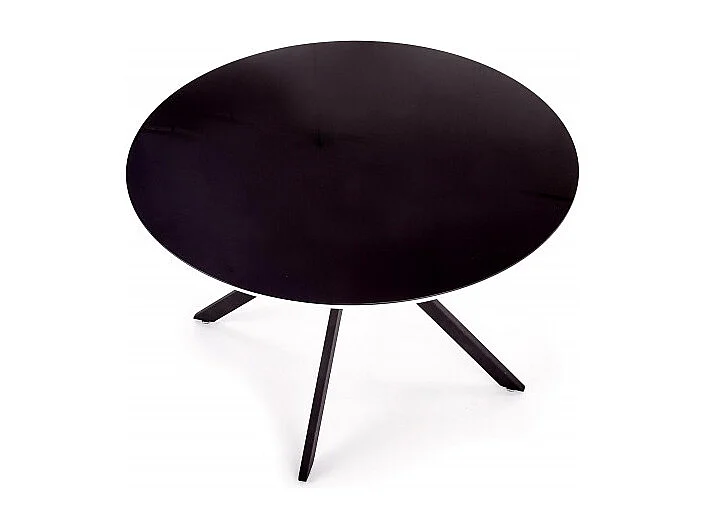 Tavolo rotondo da 120 cm in lacca nera con bordo bianco Shiny