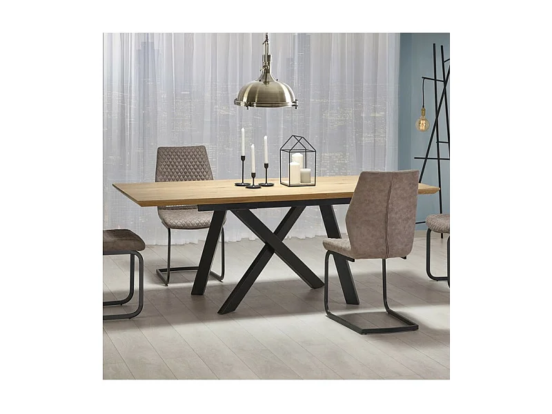 Mesa industrial de madera y metal 160/200 x 90 Vegas