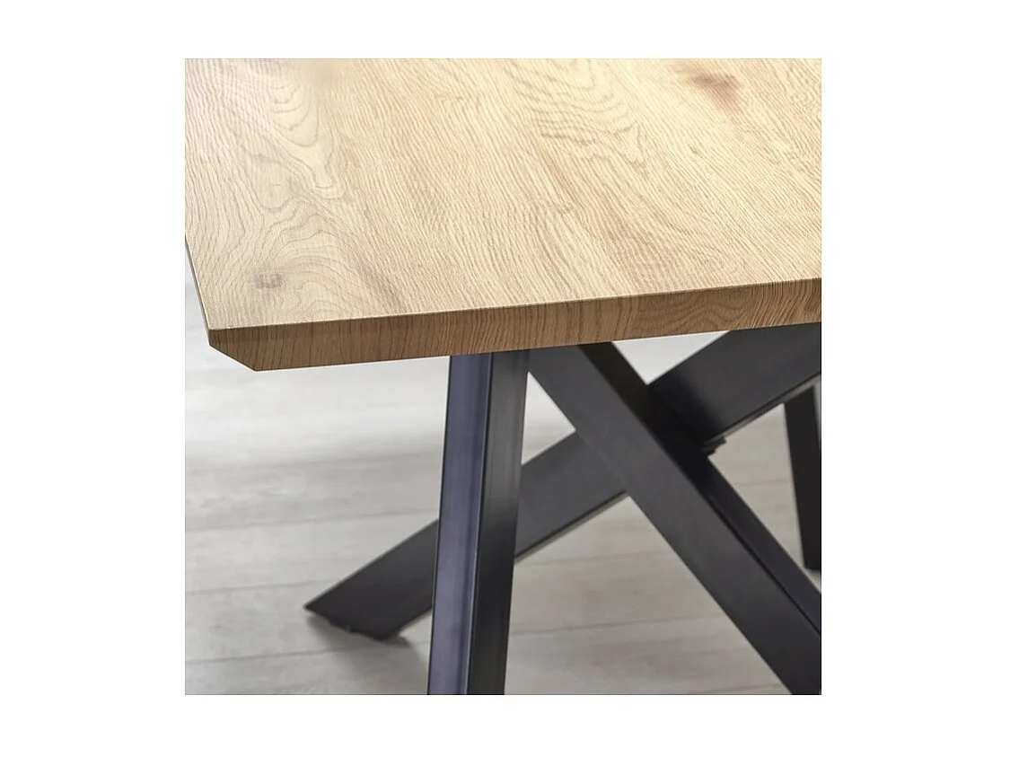 Table industrielle bois et métal 160/200 x 90 Vegas