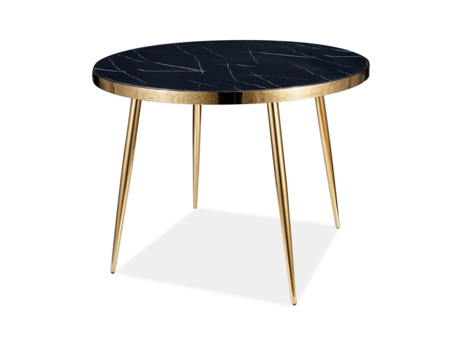 Table à manger ronde noir & or 100cm Nola