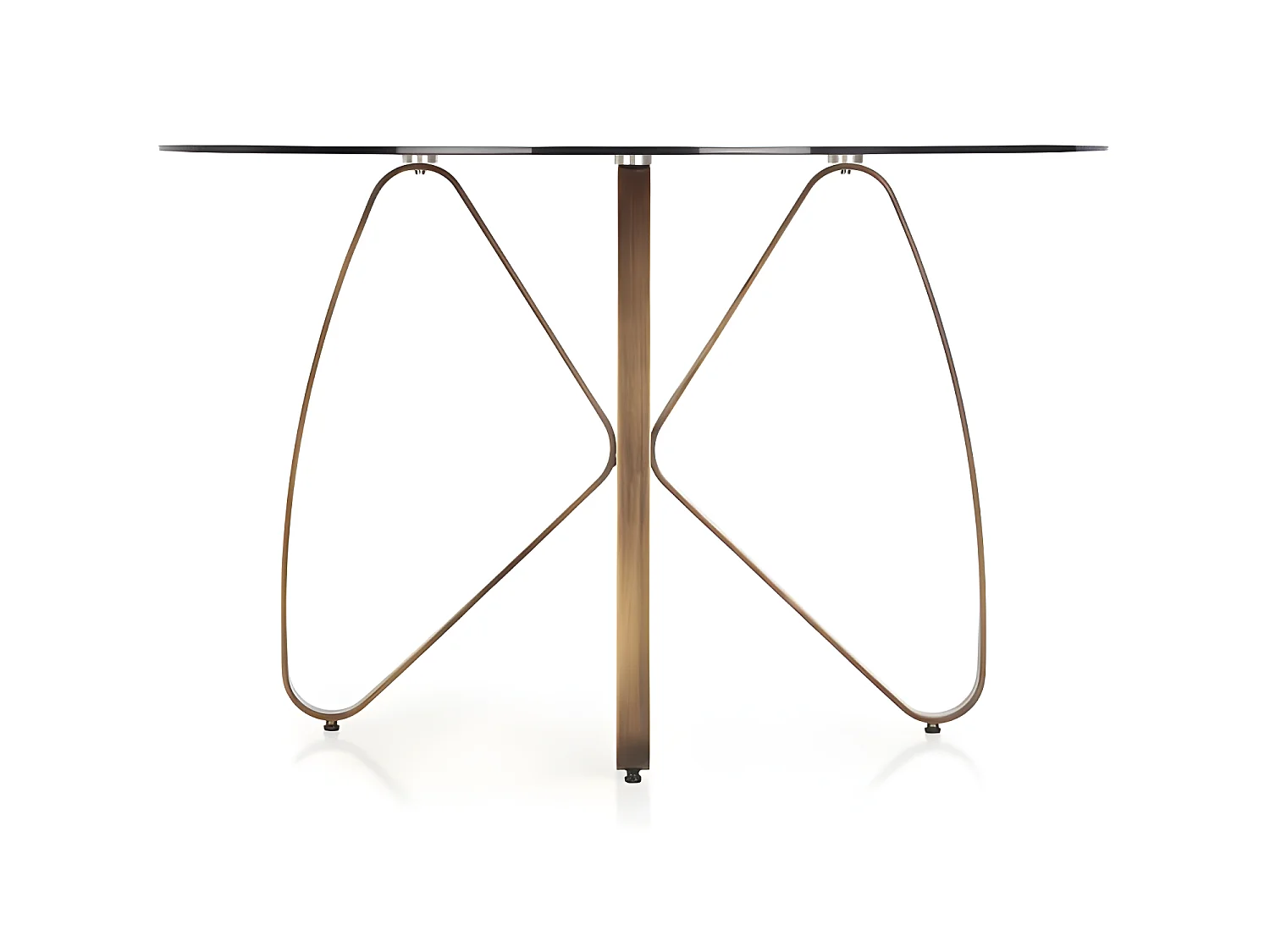 Table design bronze et verre teinté Mick