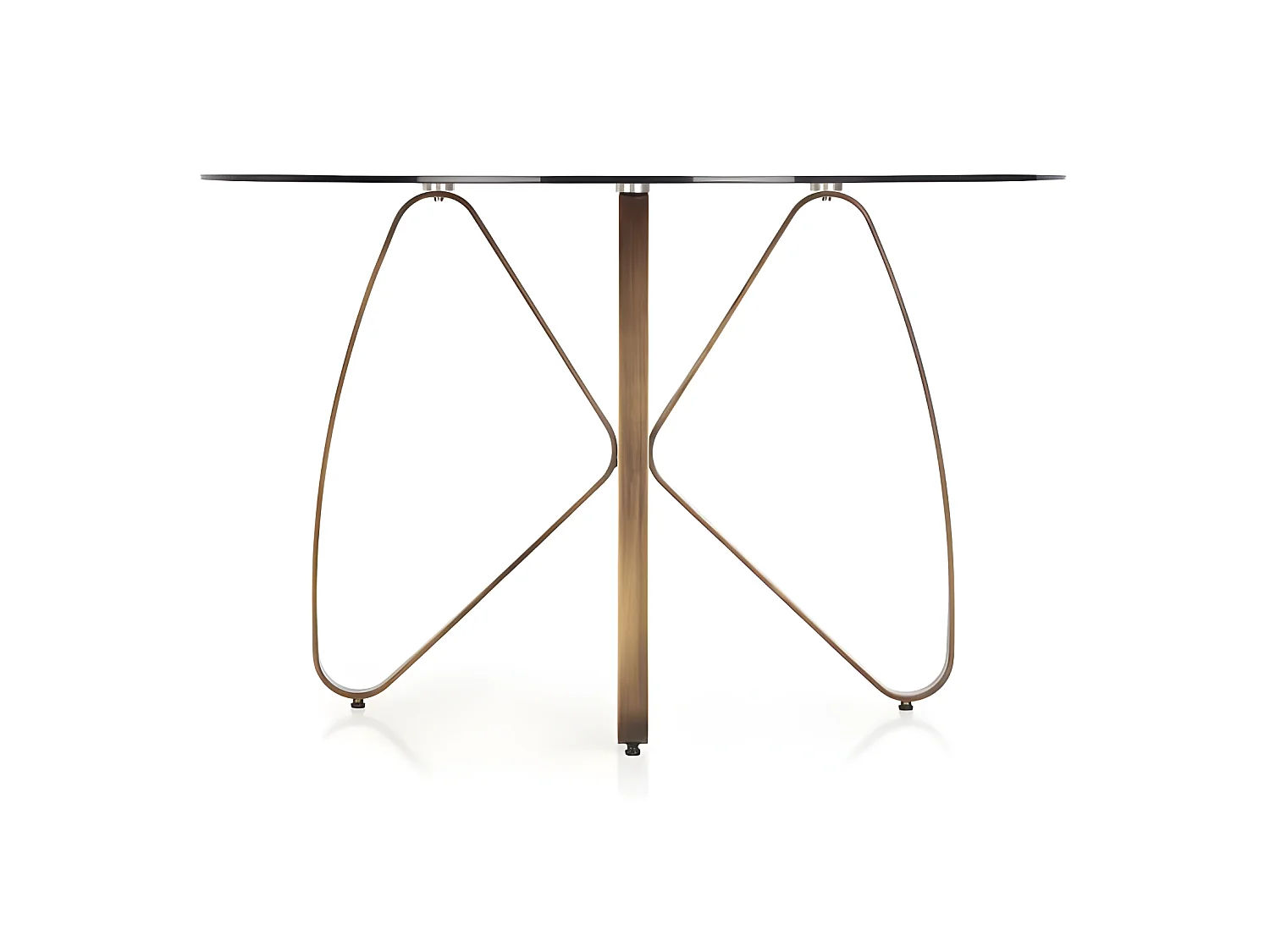 Mesa de diseño Mick de bronce y vidrieras