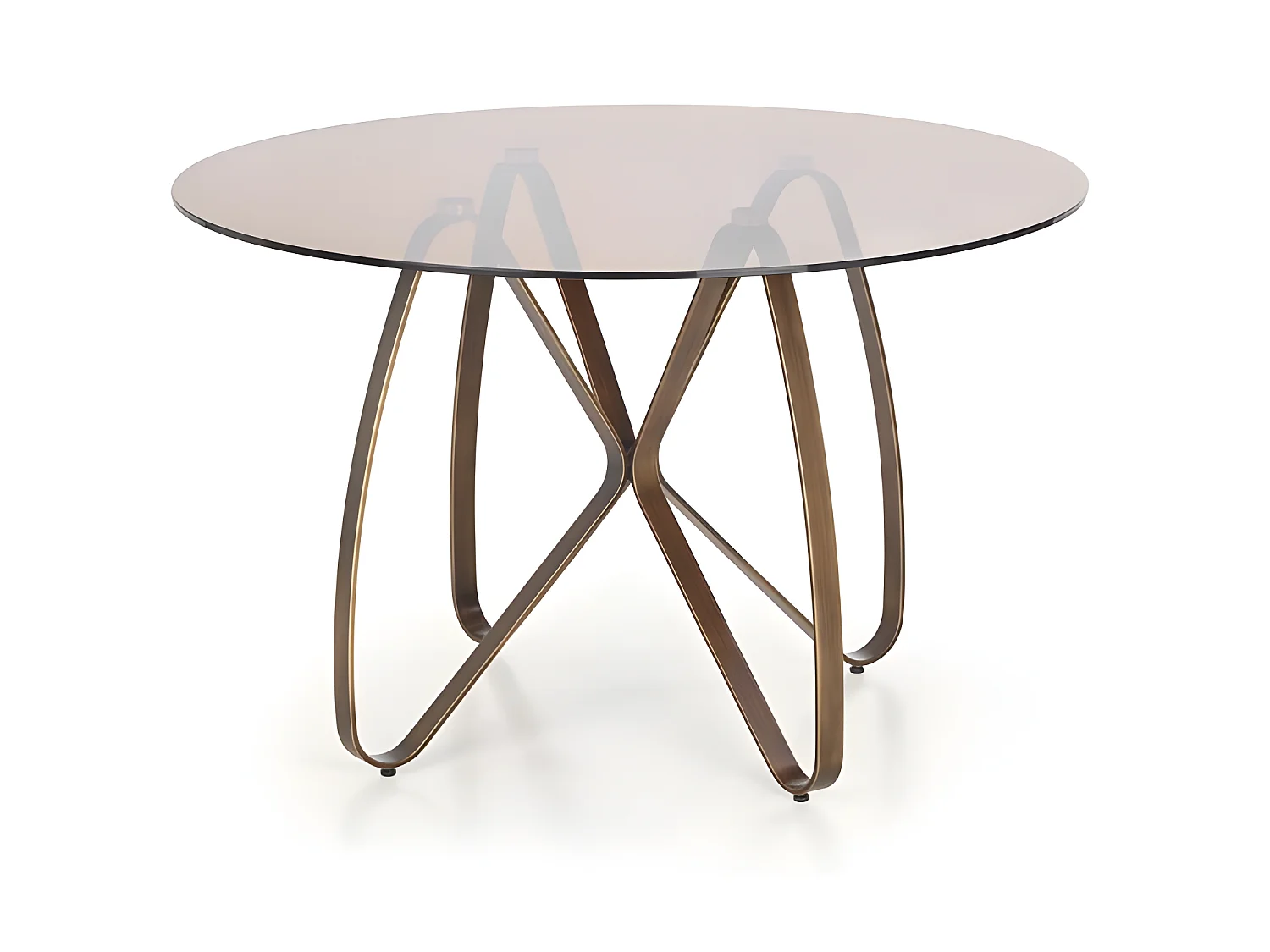 Mesa de diseño Mick de bronce y vidrieras