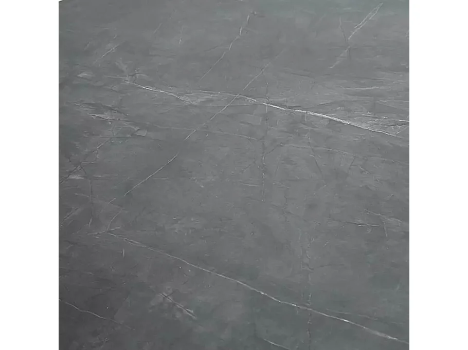 Table à manger design ronde - effet marbre noir - 120 cm Olta