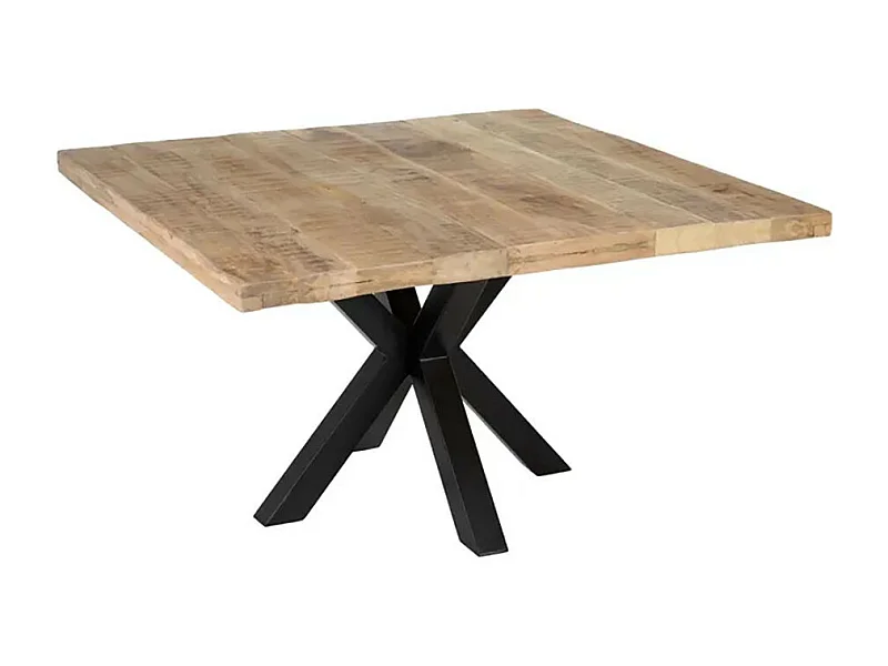 Mesa de comedor cuadrada de madera y metal 130cm Ernest